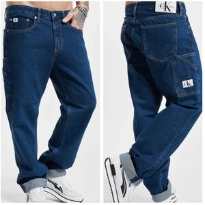 Calvin Klein Jeans 90’s Utility Straight Fit Denim Lower Impact Wash Jeans W28